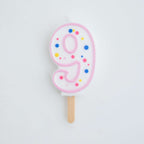 Large Pink Number Nine Candle