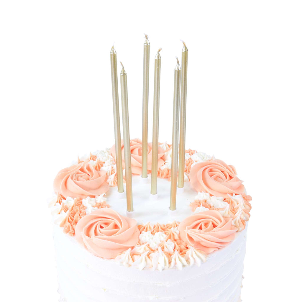 Kerzen - Gold Extra Hoch mit Haltern Pk/16 (18cm / 7")