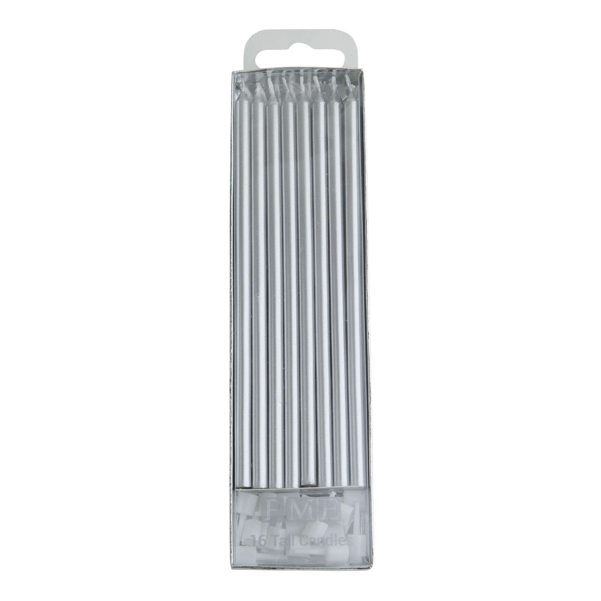 Kerzen - Silber Extra Hoch mit Haltern Pk/16 (18cm / 7")