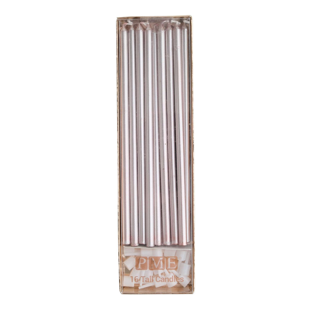 Kerzen - Roségold Extra Hoch mit Haltern Pk/16 (18cm / 7")