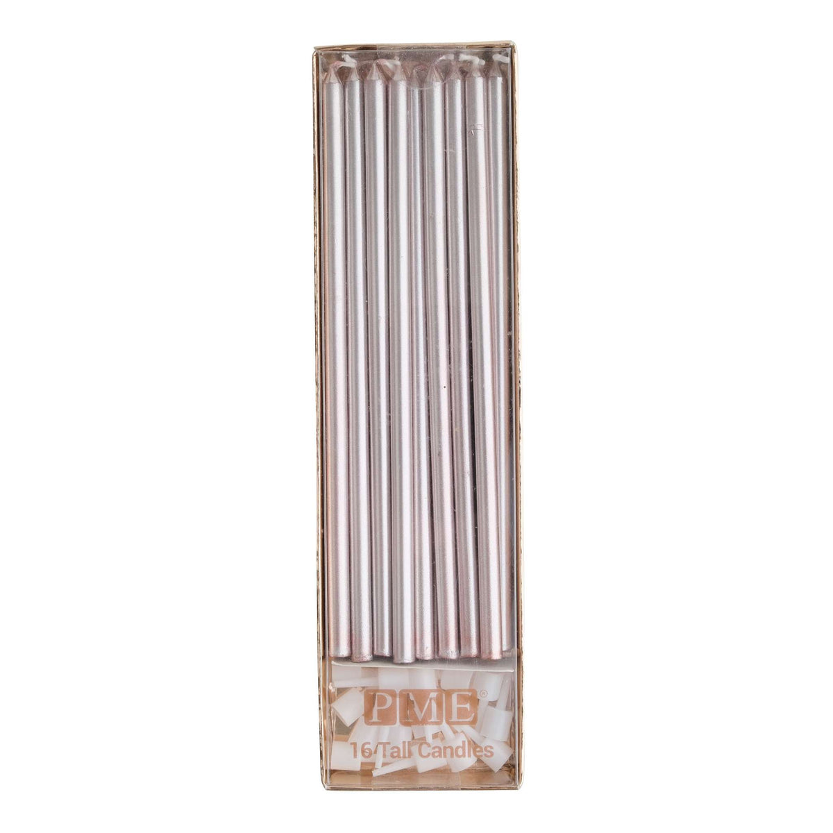 Kerzen - Roségold Extra Hoch mit Haltern Pk/16 (18cm / 7")