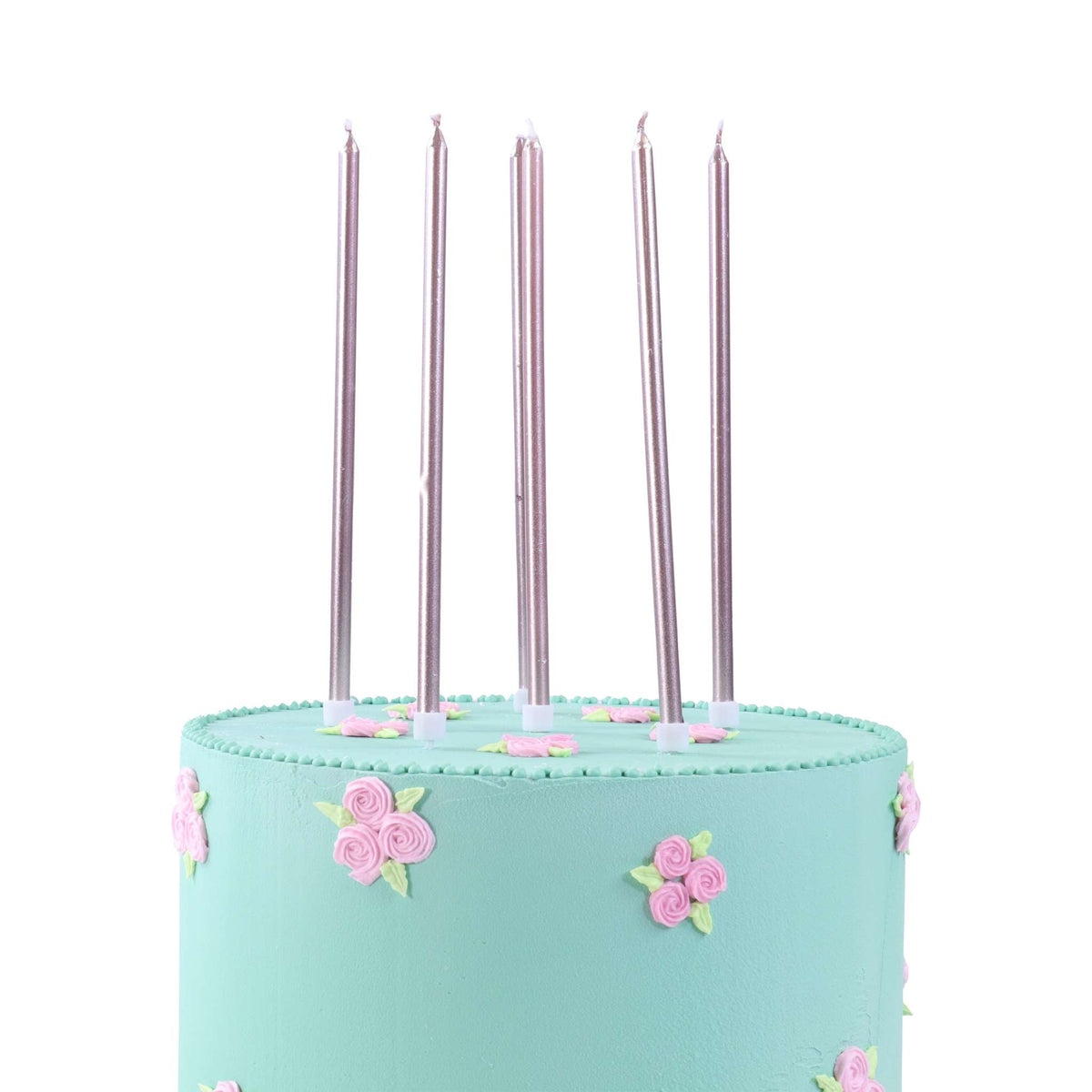 Kerzen - Roségold Extra Hoch mit Haltern Pk/16 (18cm / 7")