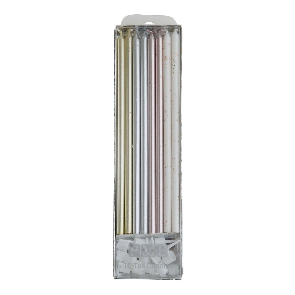 Bougies - Lot de 16 assorties avec porte-bougies (18cm / 7 po)