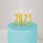 Gold Glitter Number Zero Candle