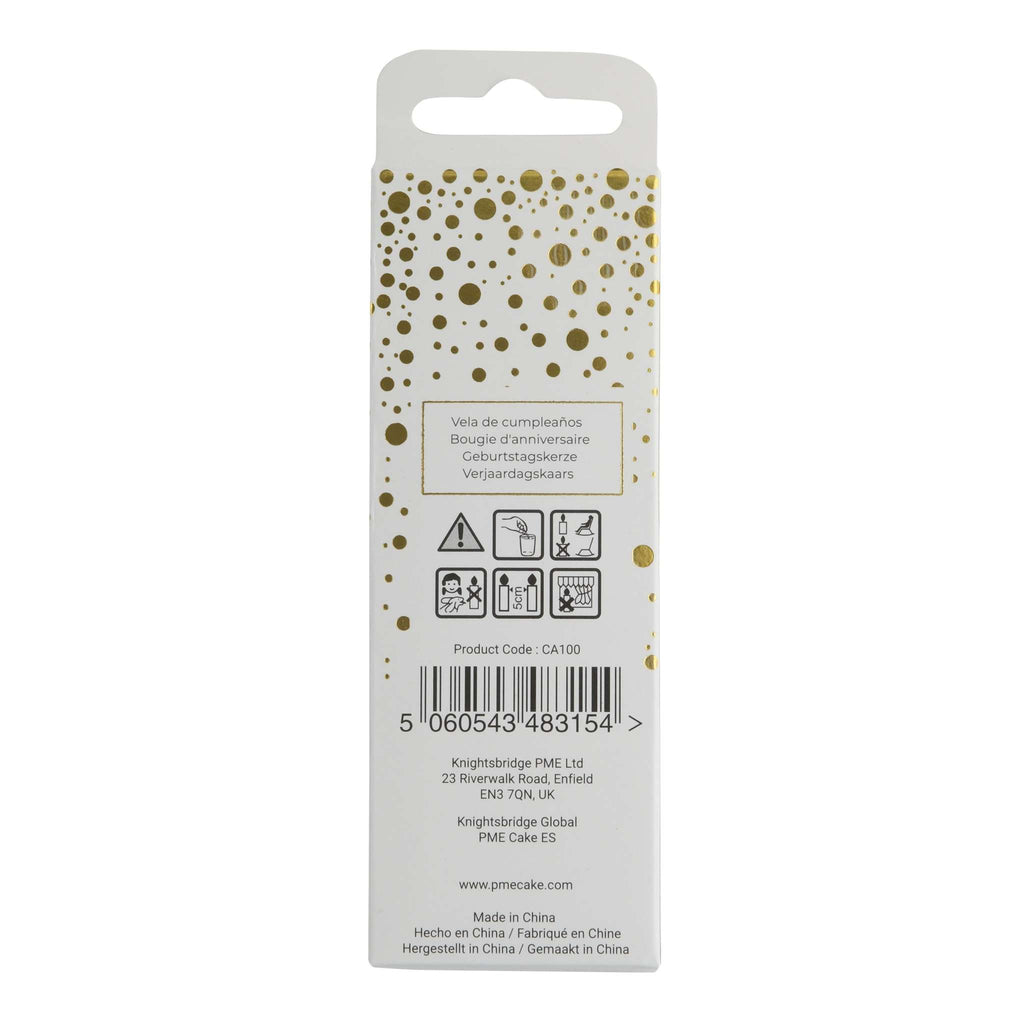 Gold Glitter Number Zero Candle