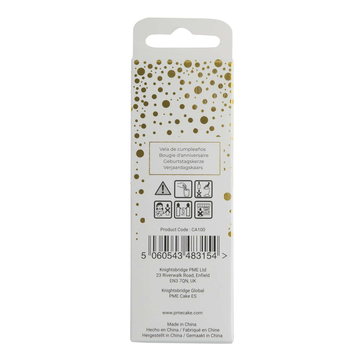 Gold Glitter Number Zero Candle