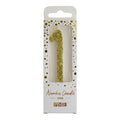 Goldene Glitter-Zahl-Kerze 1