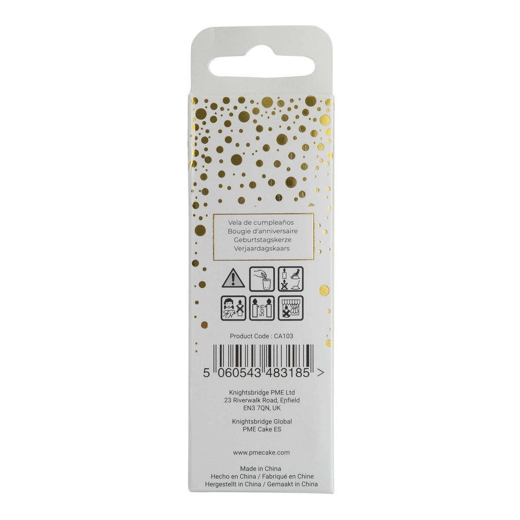 Gold Glitter Number Three Candle