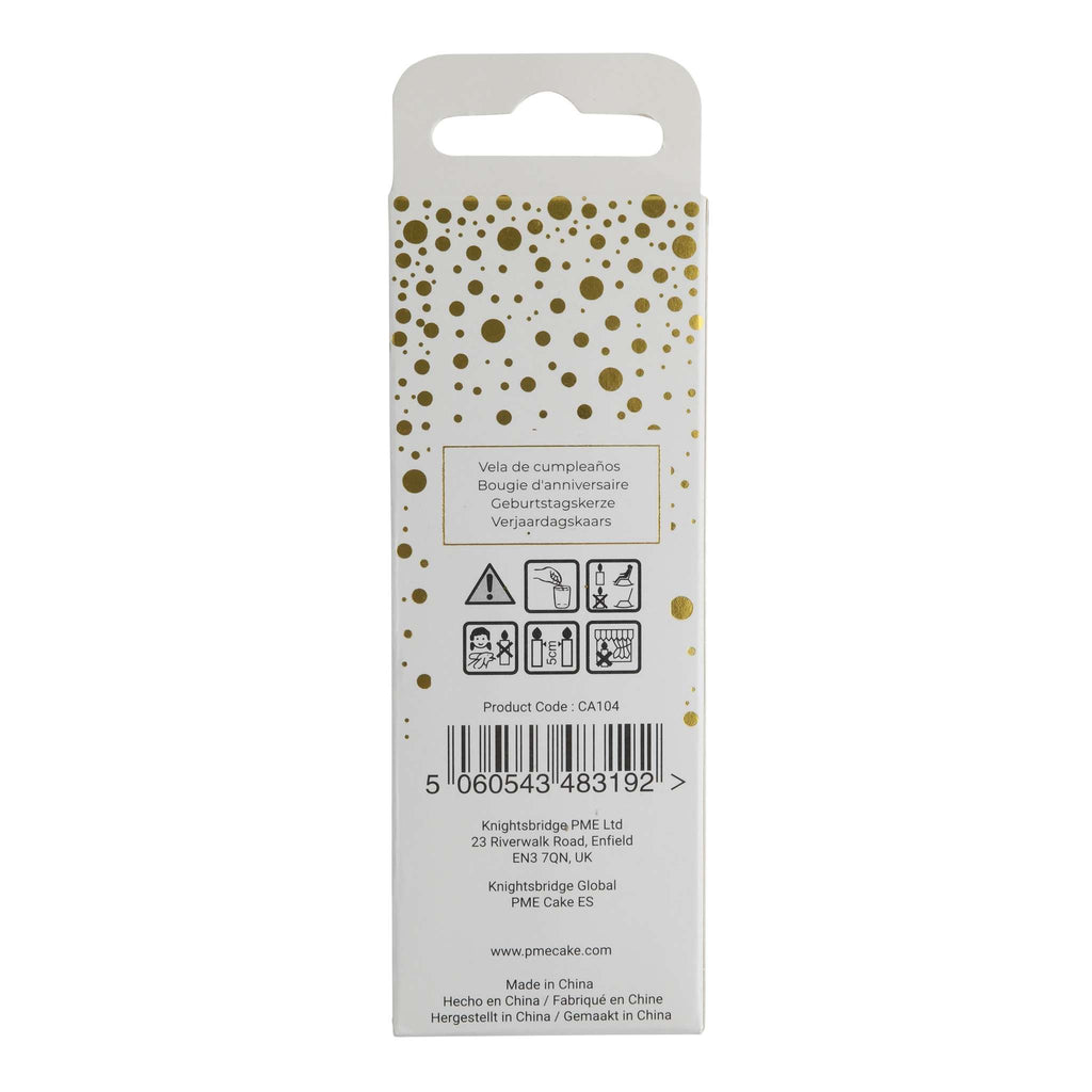Gold Glitter Number Four Candle