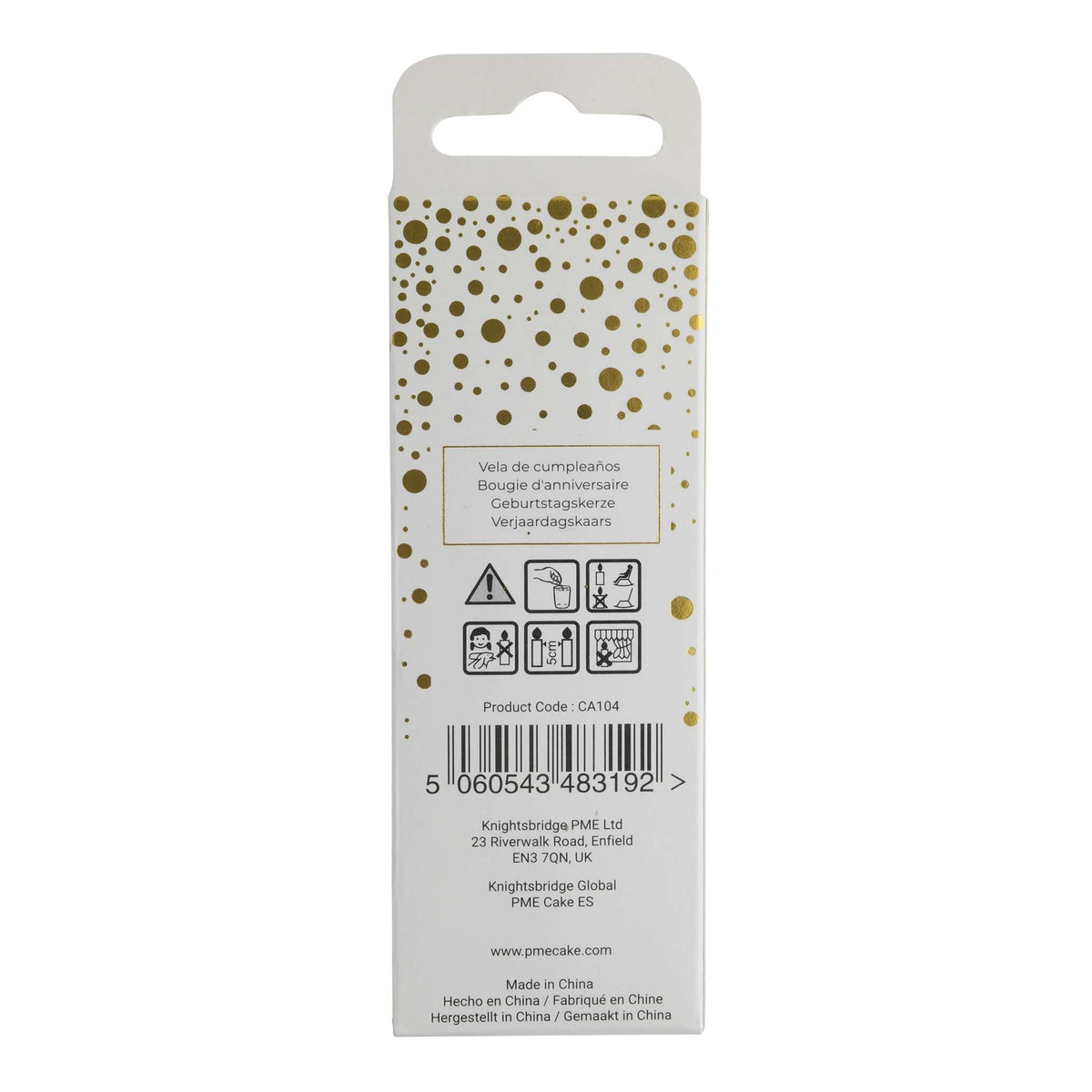 Gold Glitter Number Four Candle