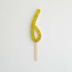 Gouden Glitter Cijferkaars 6