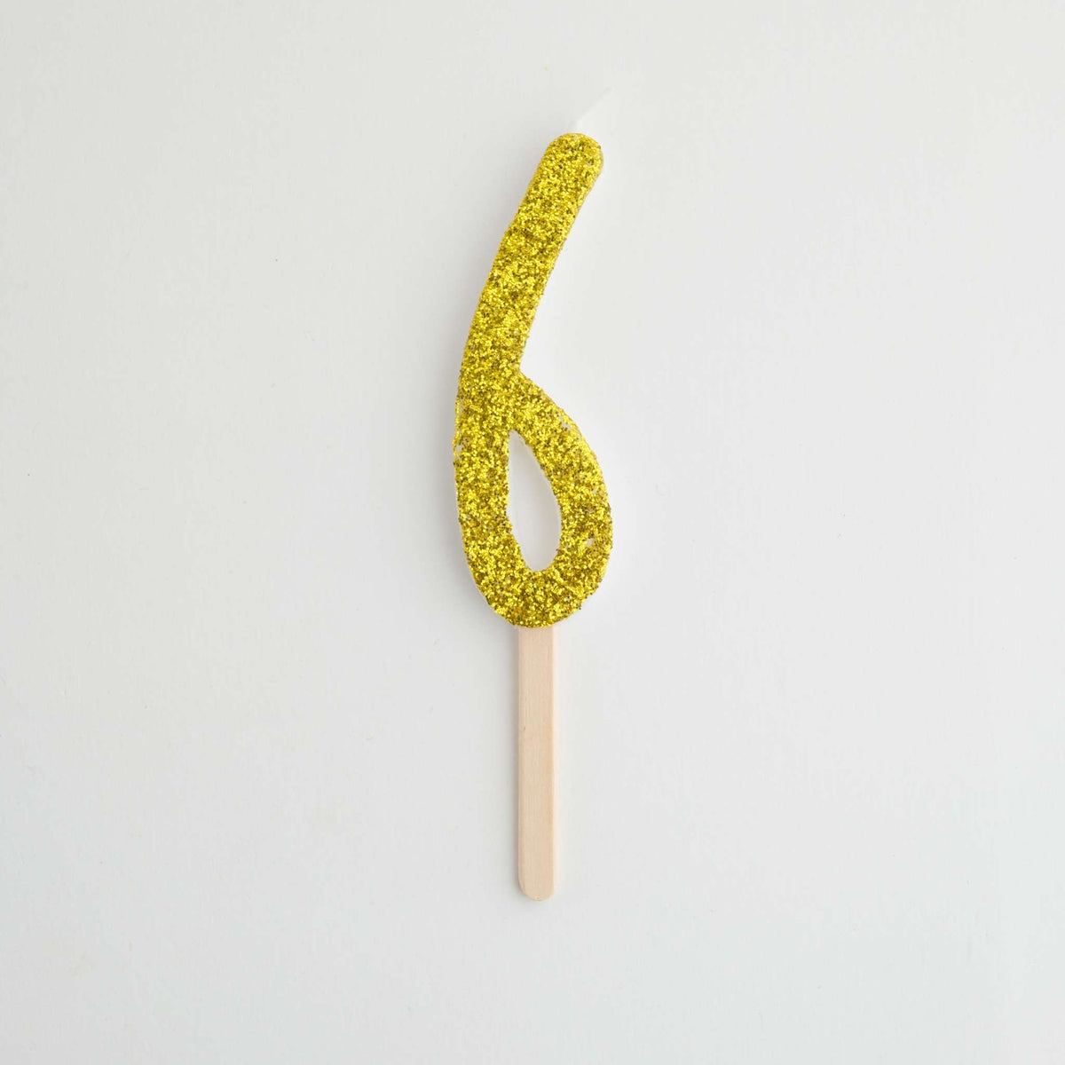 Gouden Glitter Cijferkaars 6
