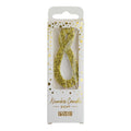 Gold Glitter Number Eight Candle