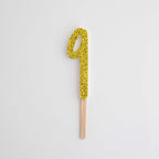 Gold Glitter Number Nine Candle