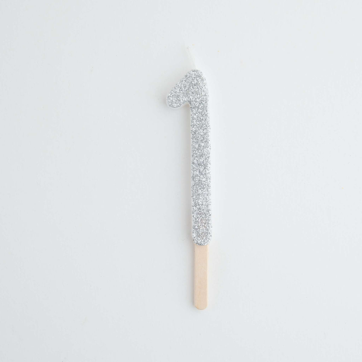 Vela con purpurina plateada 1