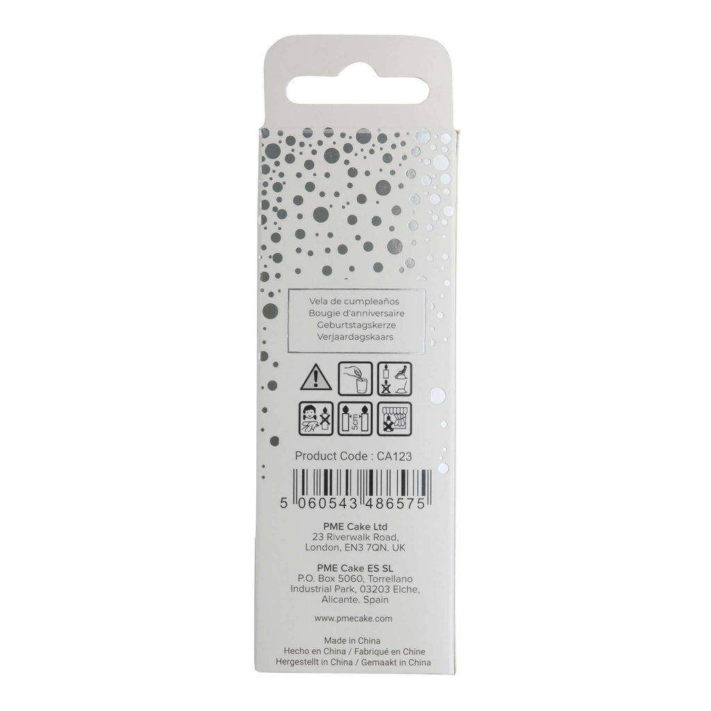 Silver Glitter Number Three Candle