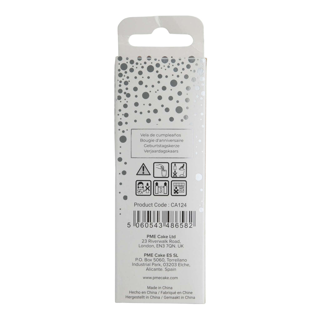 Zahlenkerze Glitter Silber 4