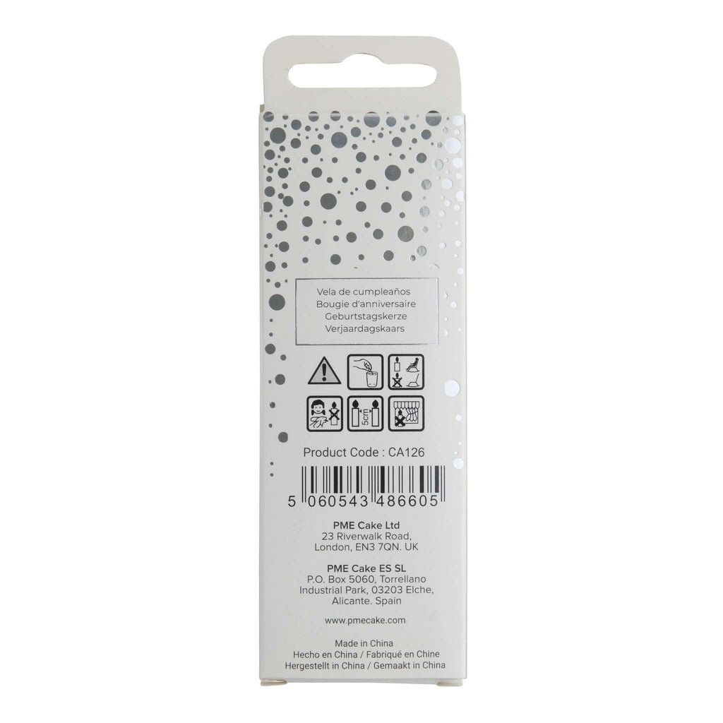 Silver Glitter Number Six Candle