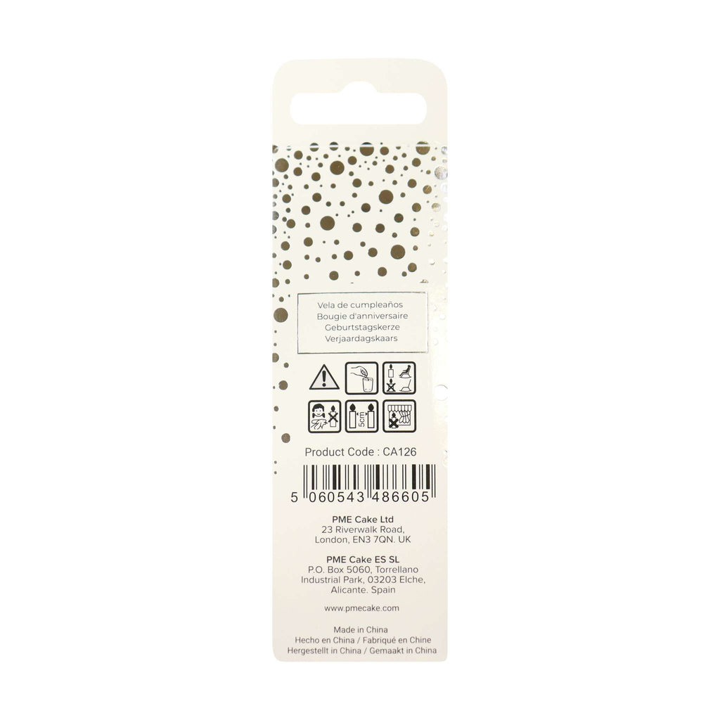 Zahlenkerze Glitter Silber 6