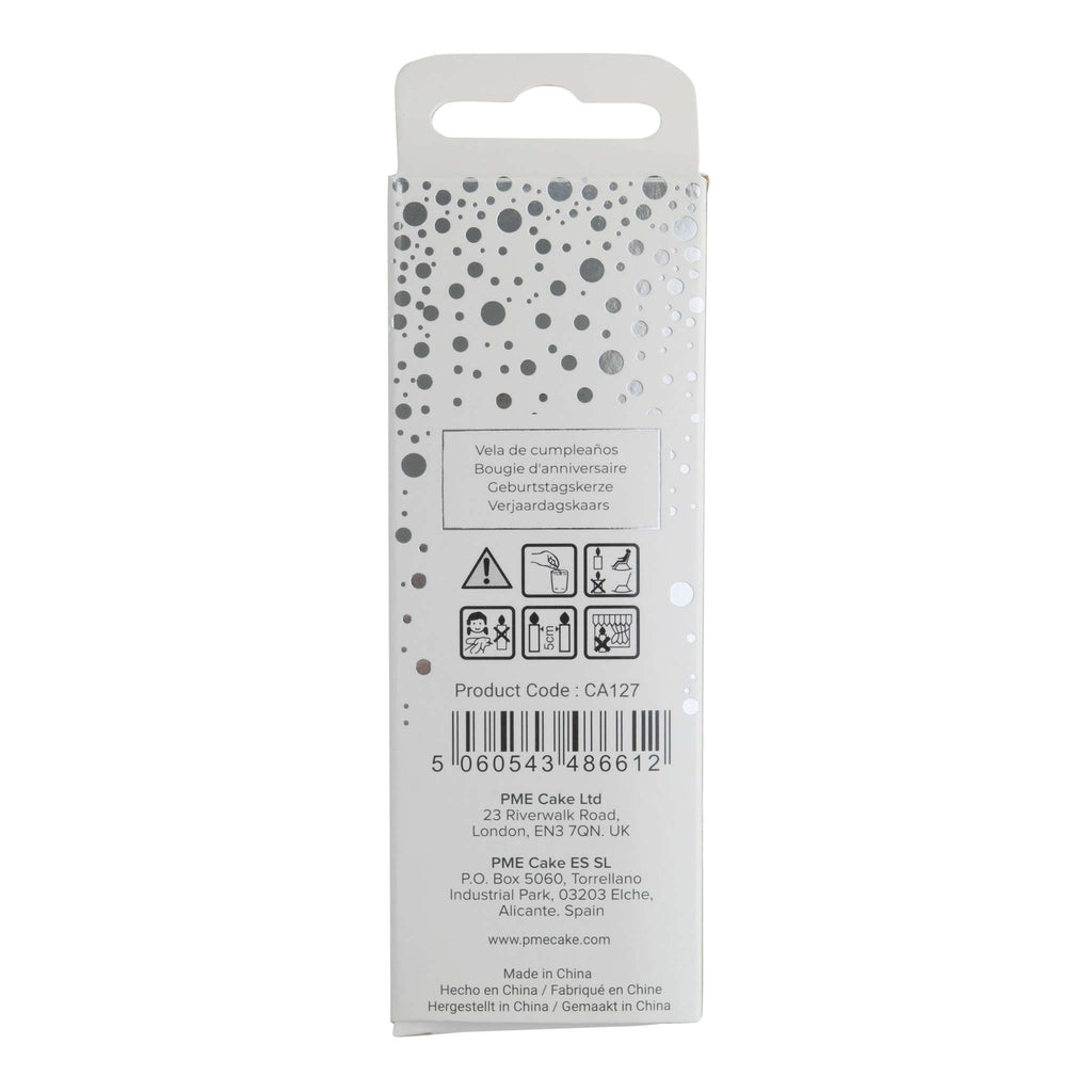 Silver Glitter Number Seven Candle