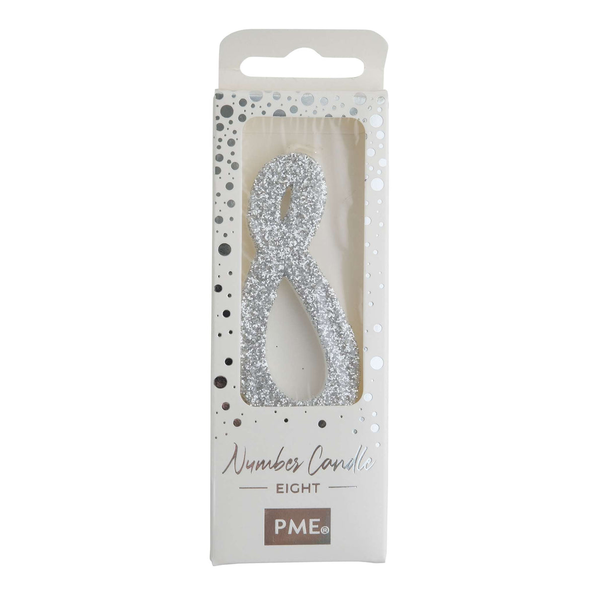 Bougie à Paillettes Argentées 8