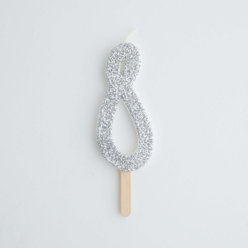 Bougie à Paillettes Argentées 8