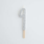 Zahlenkerze Glitter Silber 9