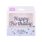 Adorno para Vela - Feliz Cumpleaños Plata
