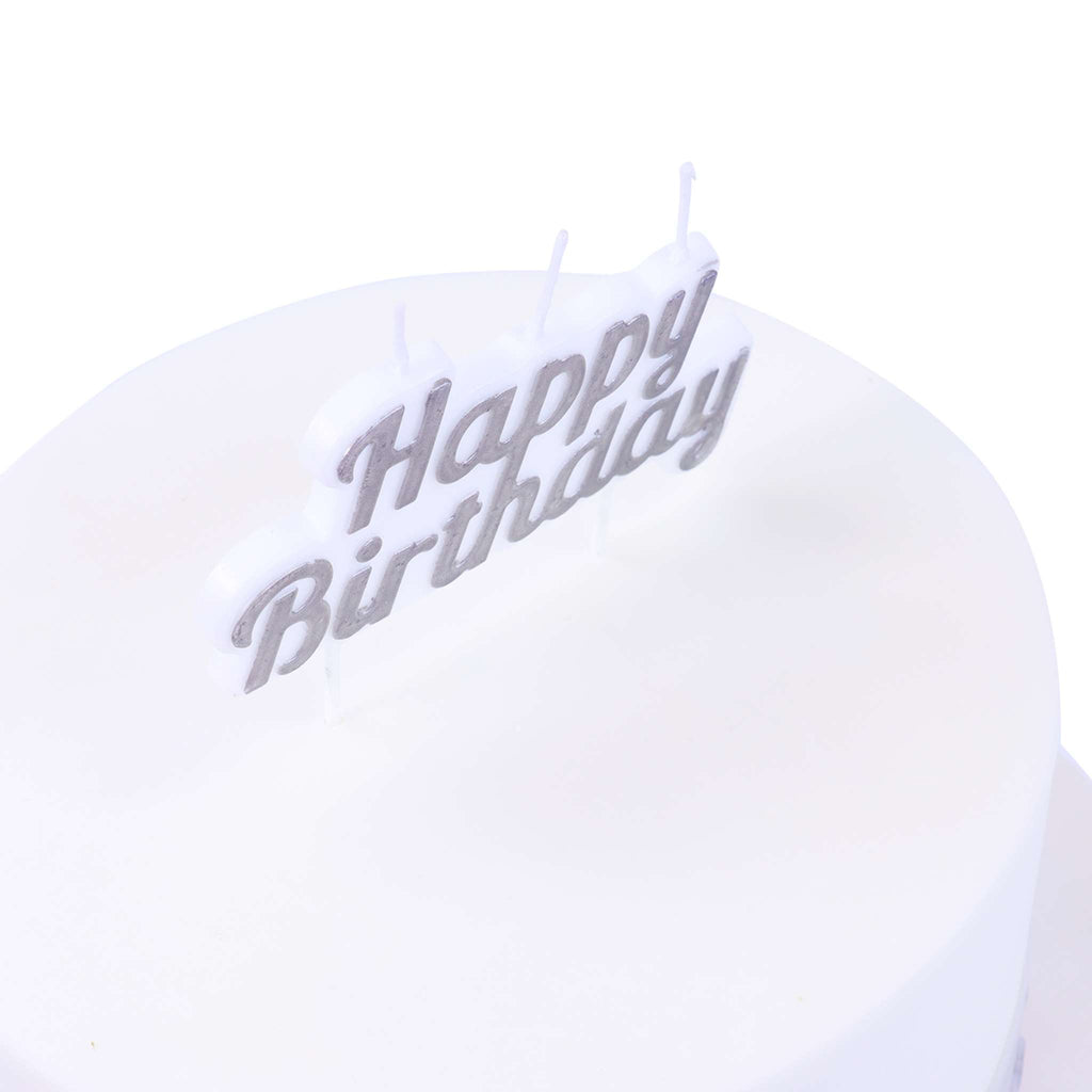 Adorno para Vela - Feliz Cumpleaños Plata