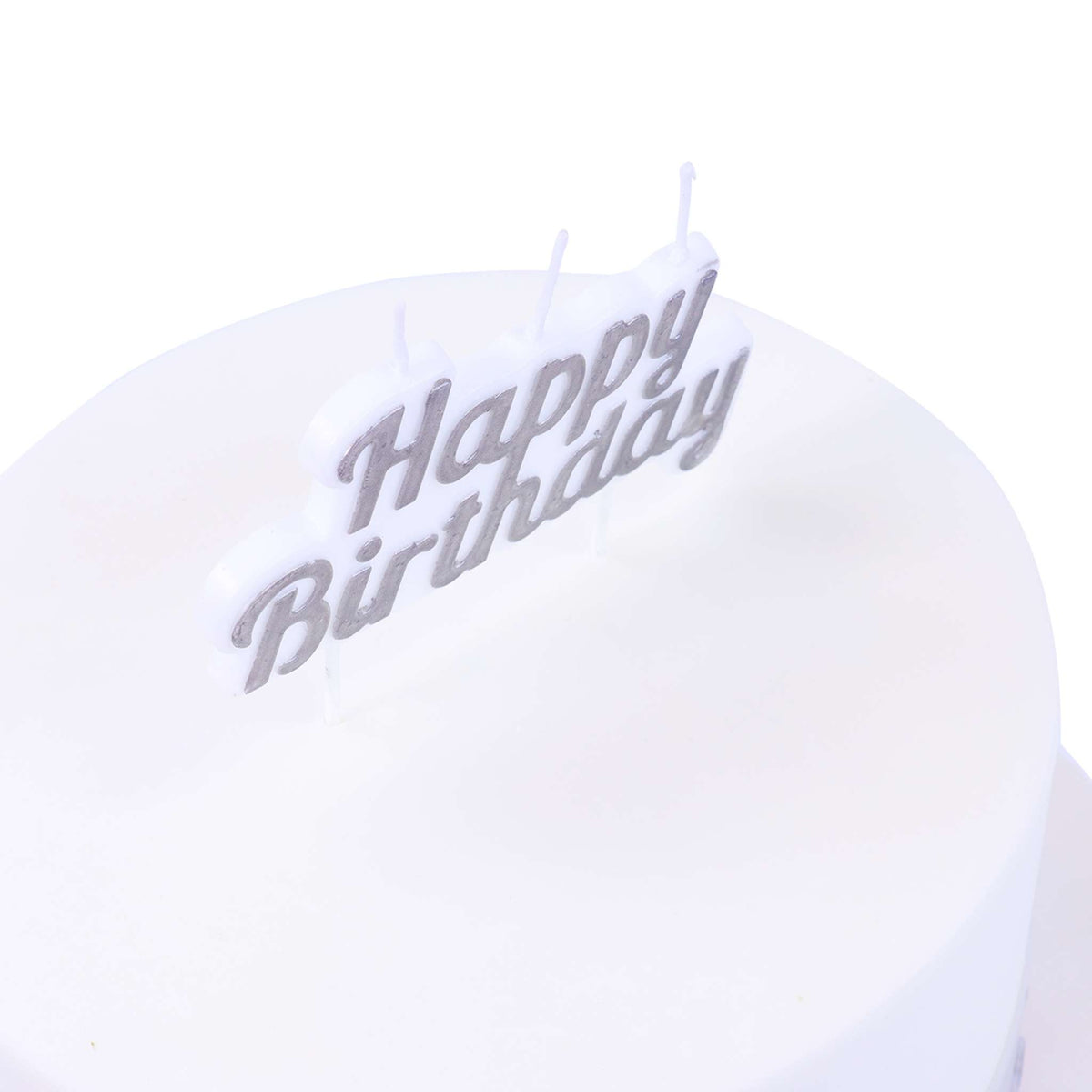 Adorno para Vela - Feliz Cumpleaños Plata