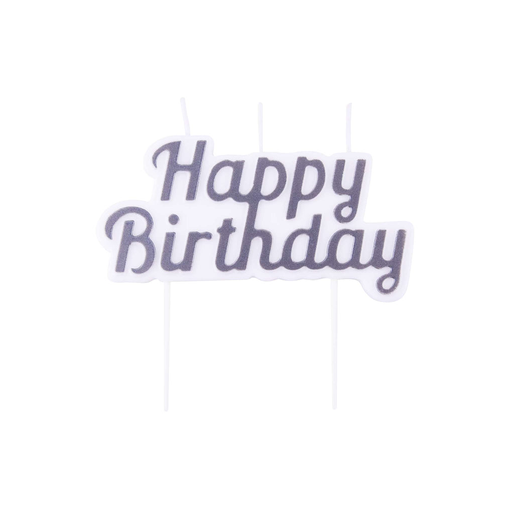 Adorno para Vela - Feliz Cumpleaños Plata