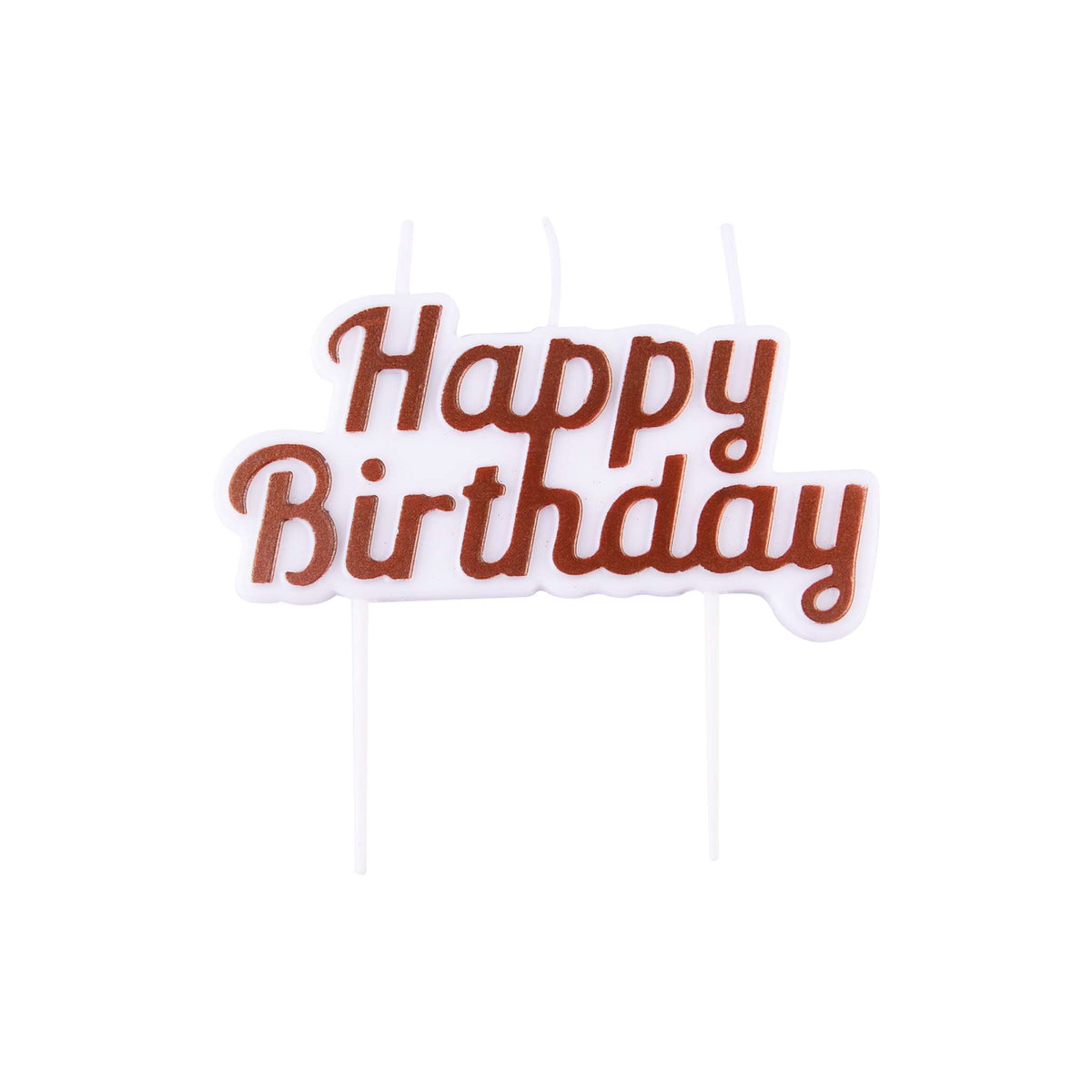 Adorno para Vela - Feliz Cumpleaños Oro Rosa