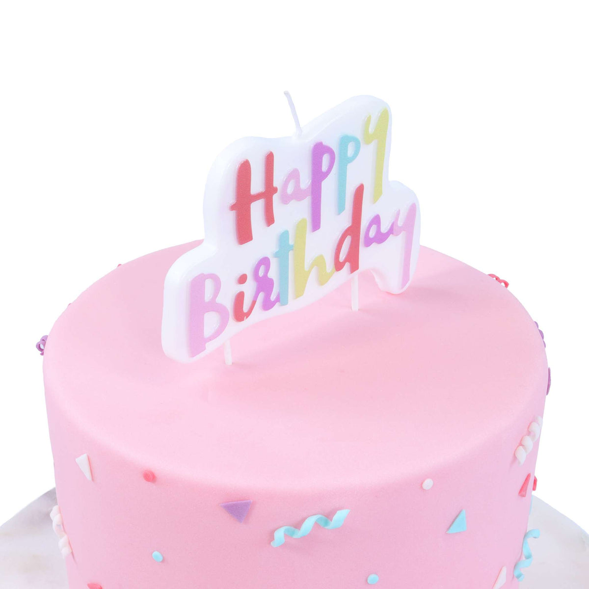 Adorno para Vela - Vela de Cumpleaños Pastel Rosa