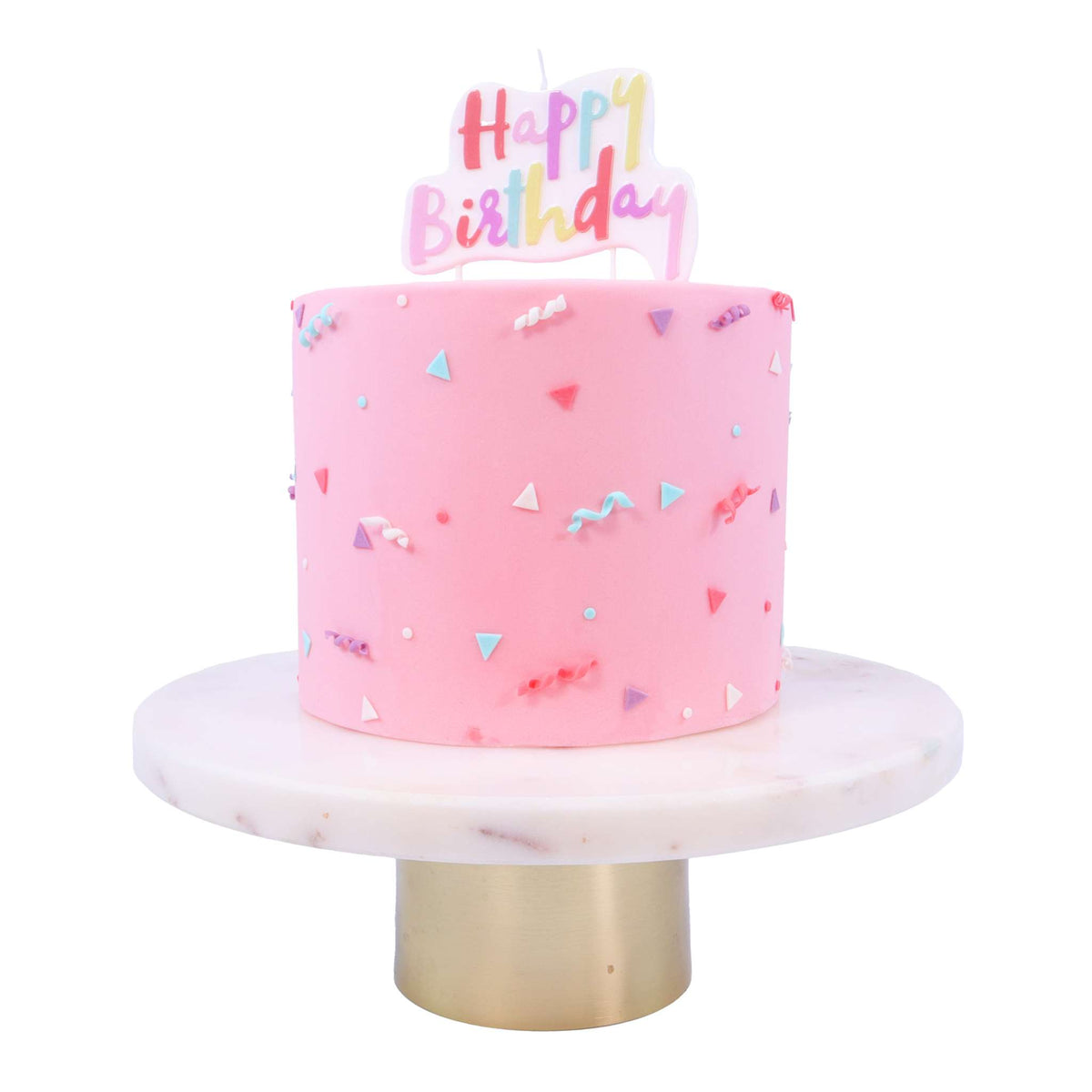 Adorno para Vela - Vela de Cumpleaños Pastel Rosa