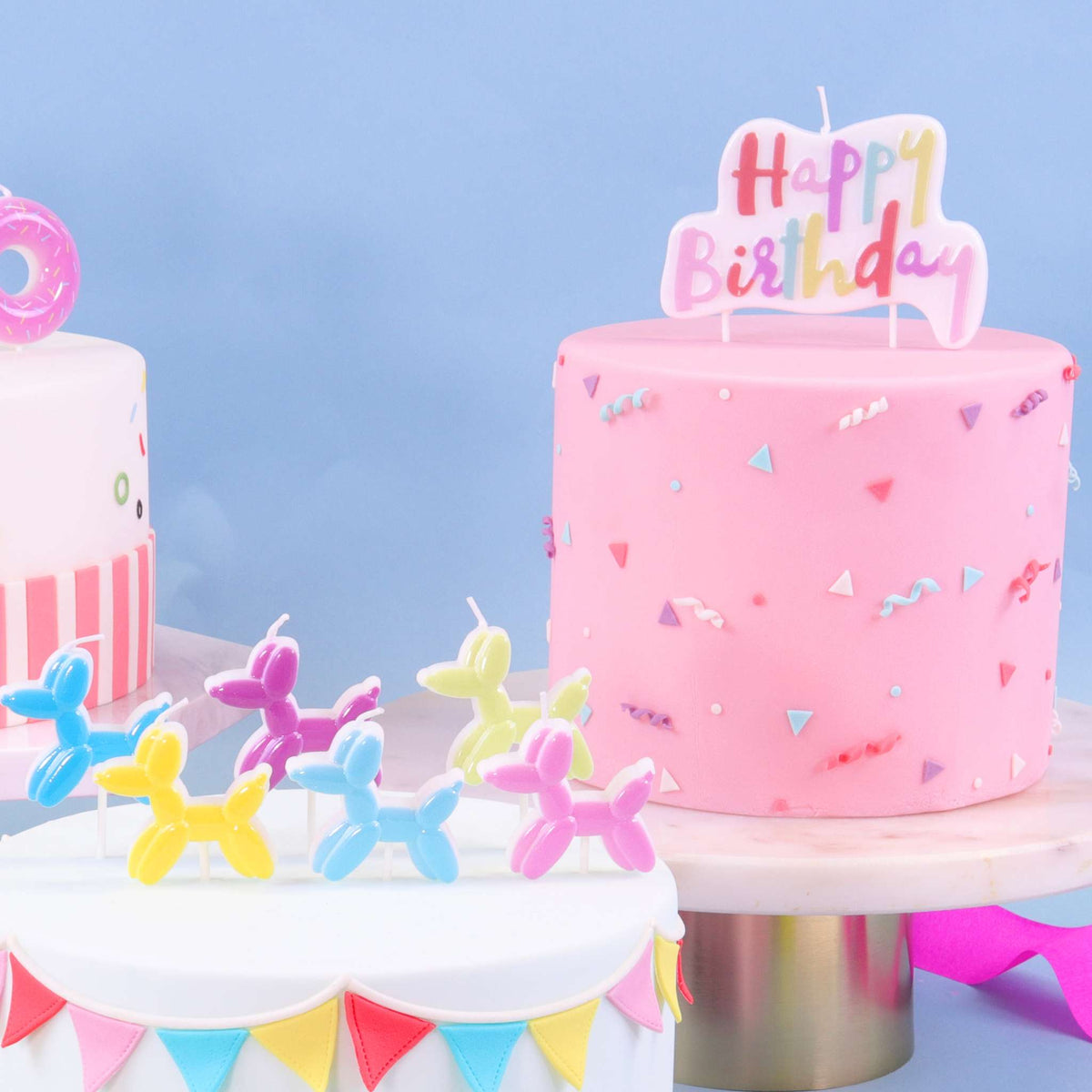 Adorno para Vela - Vela de Cumpleaños Pastel Rosa