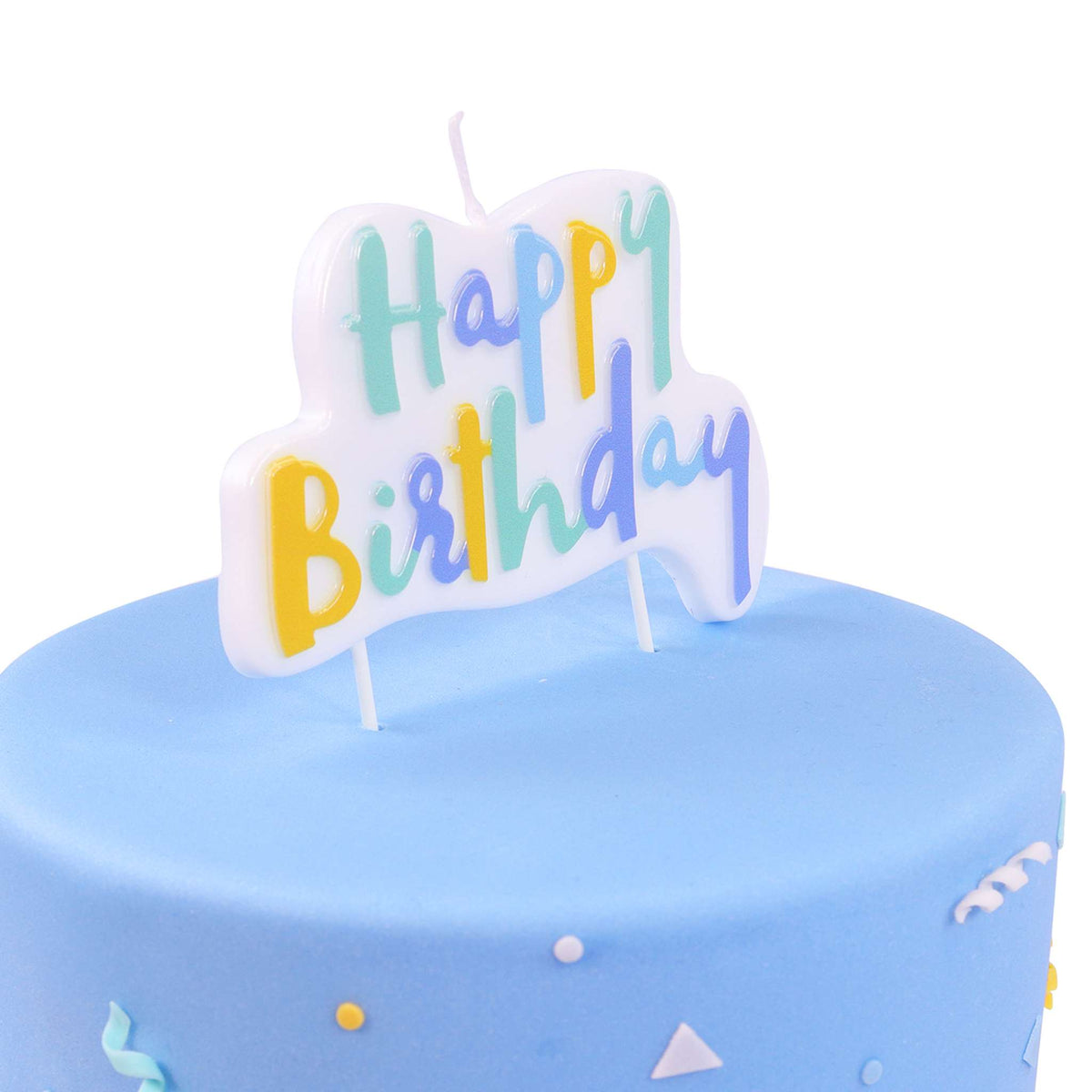 Adorno para Vela - Vela de Cumpleaños Pastel Azul
