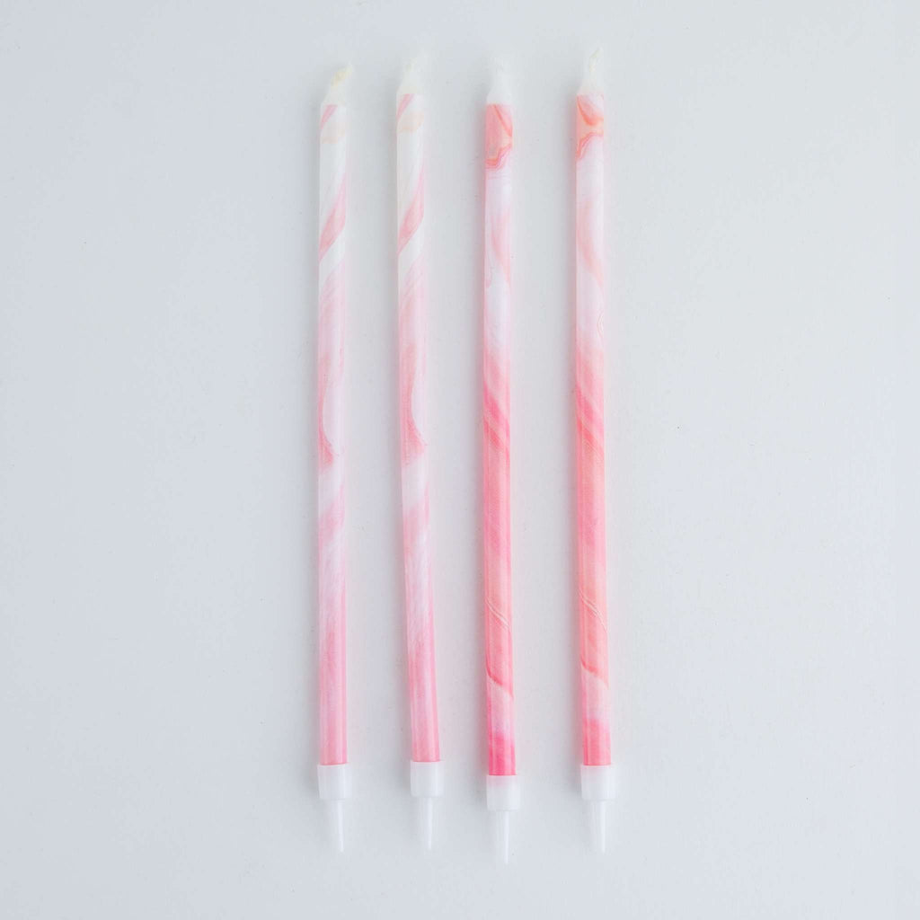 Kerzen - Pink Marmor Pk/6