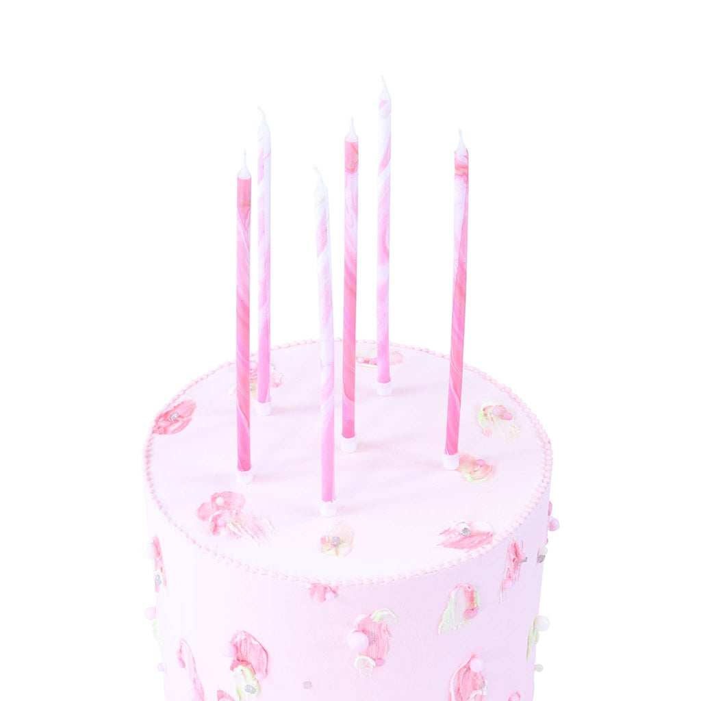 Kerzen - Pink Marmor Pk/6