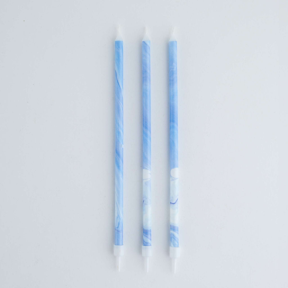 Blue Marble Tall Candles Set Of 6