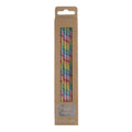 Bougies Hautes - Rayures Arc-en-ciel Pqt/6