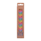 Bougies Hautes - Rayures Arc-en-ciel Pqt/6