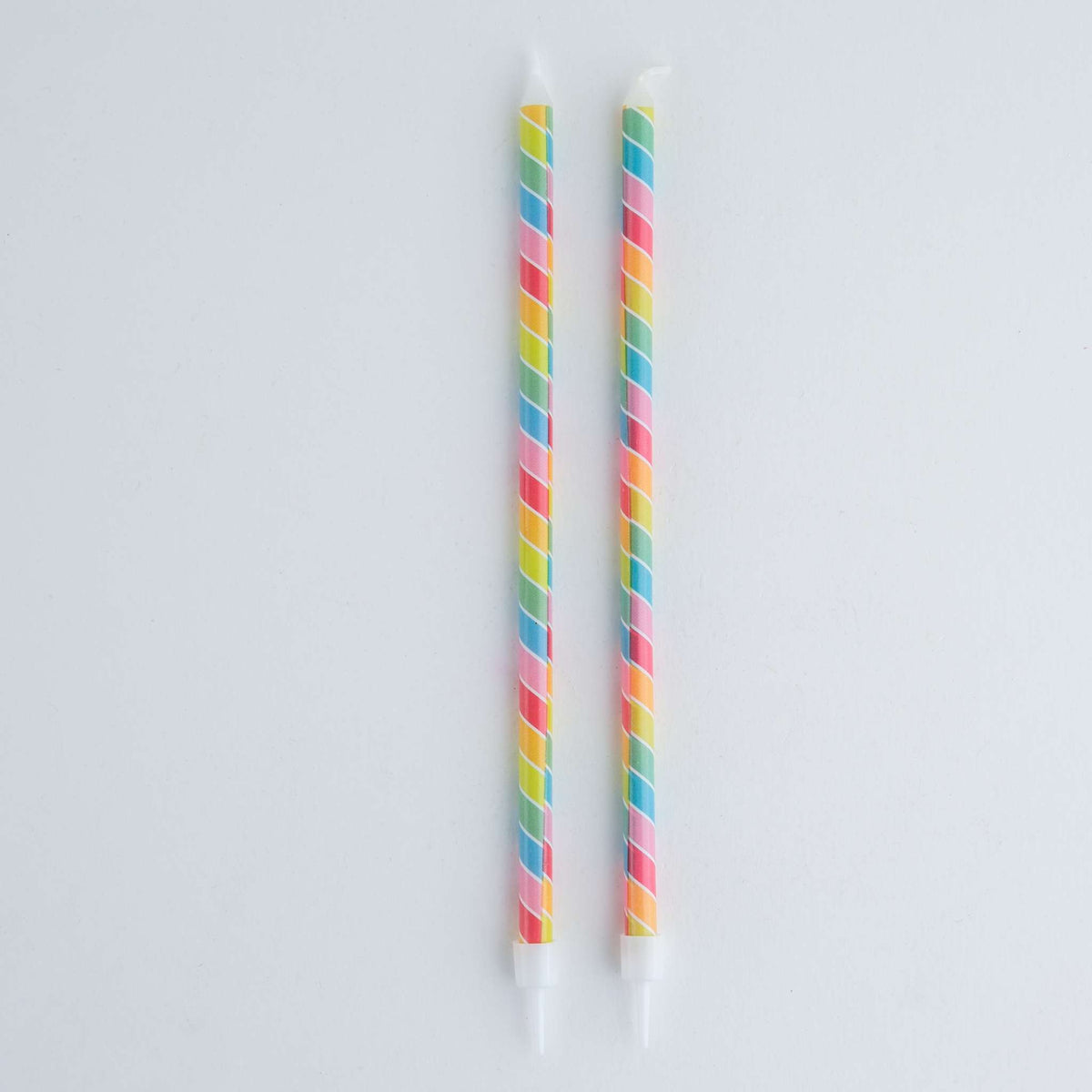 Rainbow Stripe Tall Candles Set Of 6