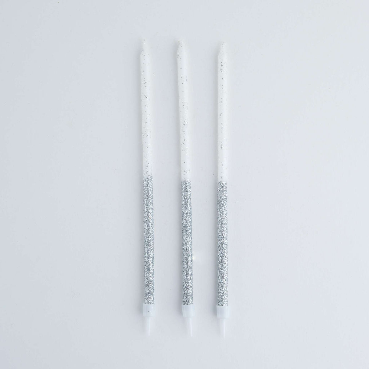Bougies Hautes - Paillettes Argent Pqt/16