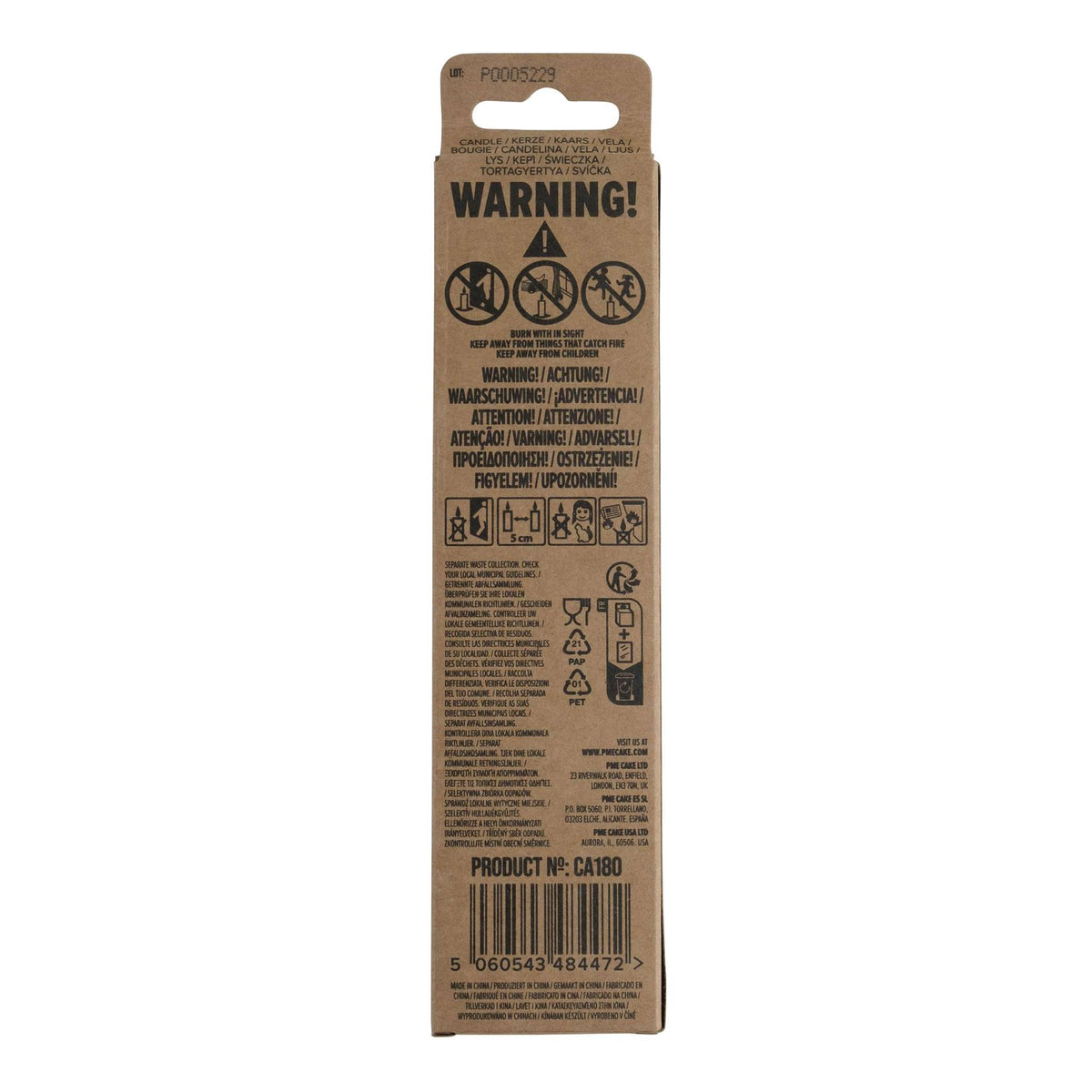 Bougies Hautes - Paillettes Argent Pqt/16