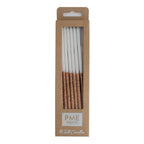 Bougies Hautes - Paillettes Or Rose Pqt/16