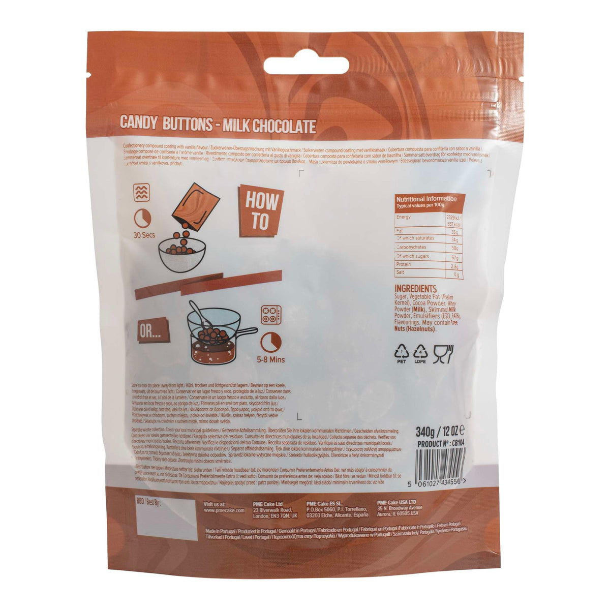 Candy Buttons - Marron Chocolat (340g / 12oz)