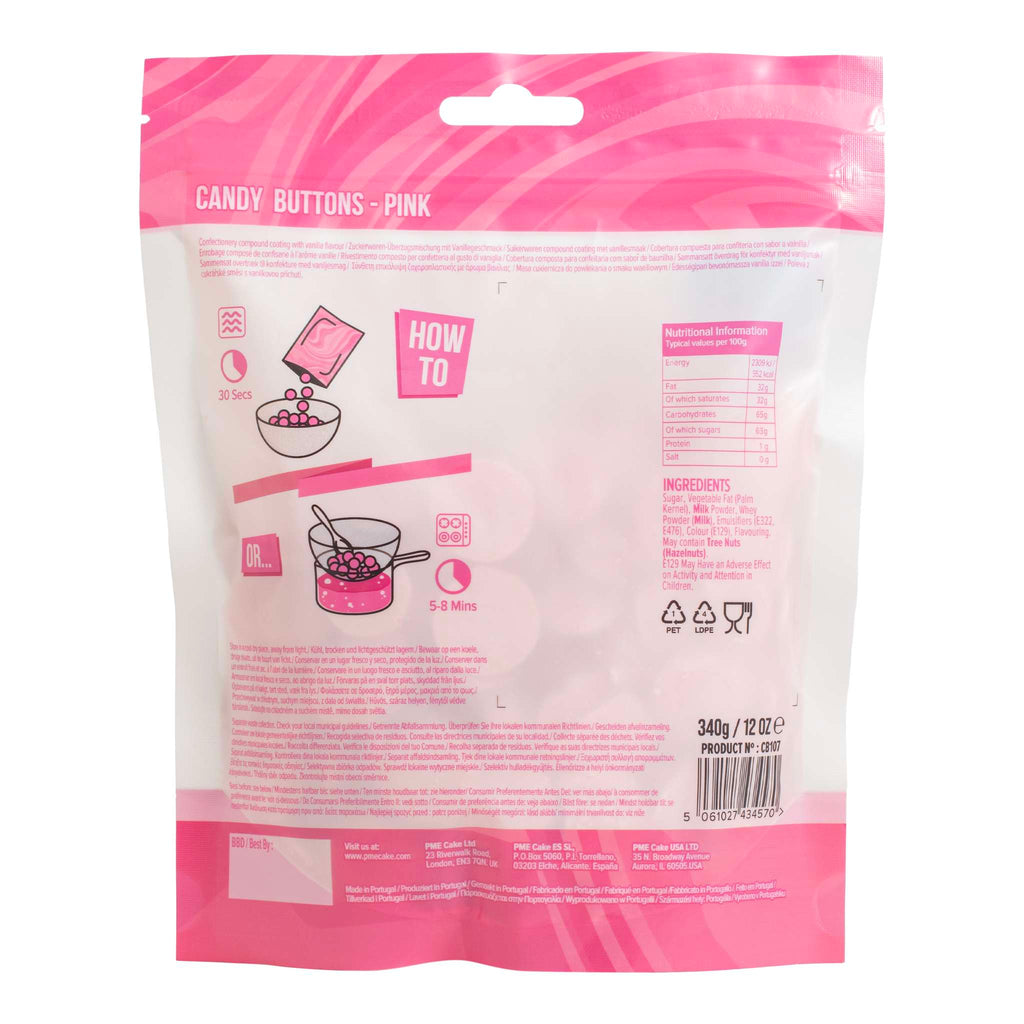 Candy Buttons - Rose (340g / 12oz)