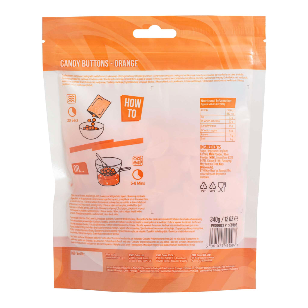 Candy Buttons - Naranja (340g / 12oz)