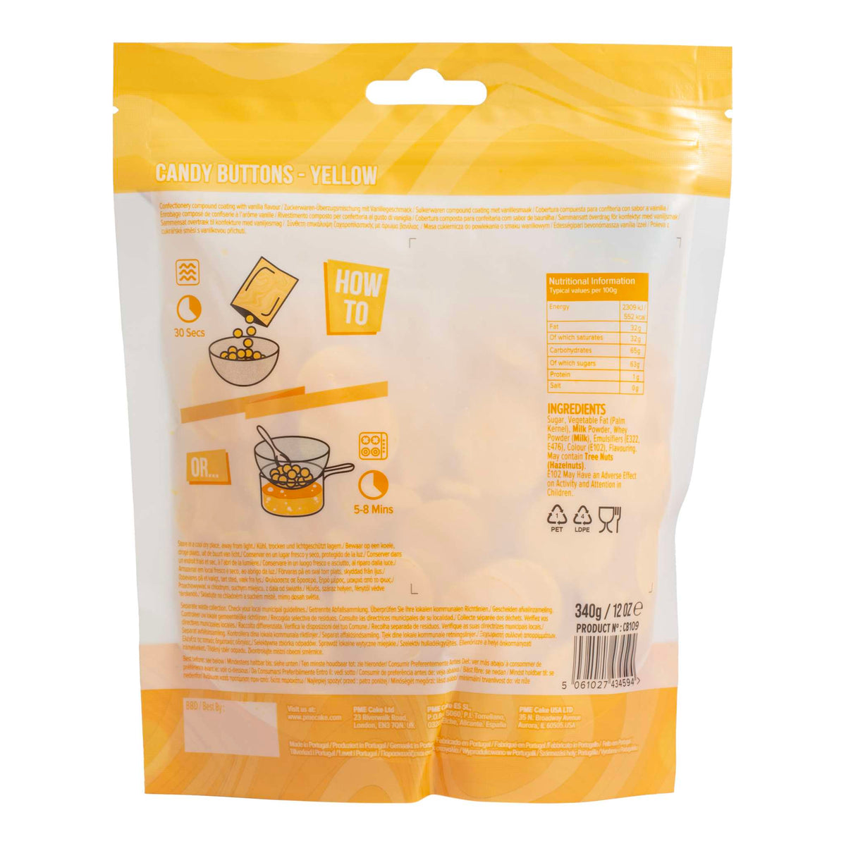 Candy Buttons - Jaune (340g / 12oz)