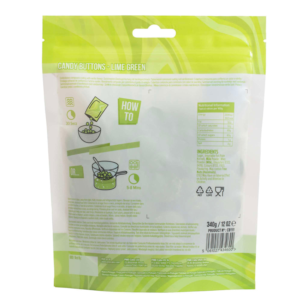 Candy Buttons - Limegroen (340g / 12oz)